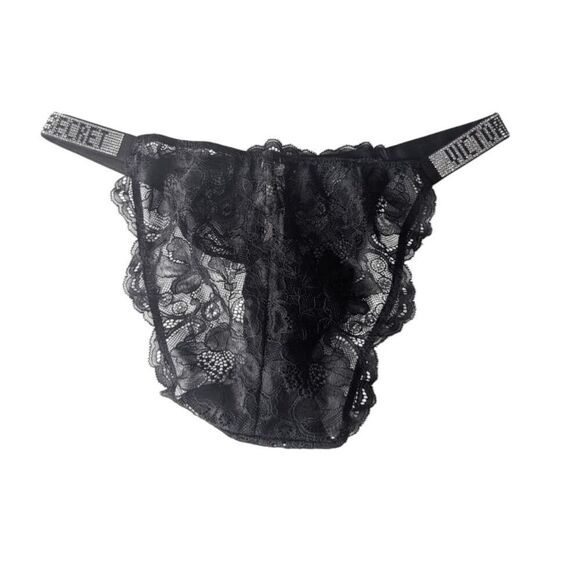 NWT VICTORIA'S SECRET Very Sexy Black Lace Panties Size Medium - Picture 3 of 3